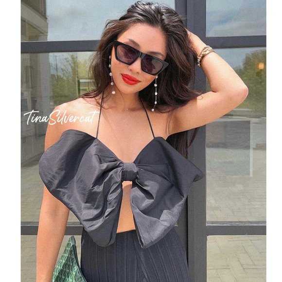 BLOGGER'S FAVE! Zara Limited Edition Bandeau Bow Top Sz XS NWT - Picture 6 of 17